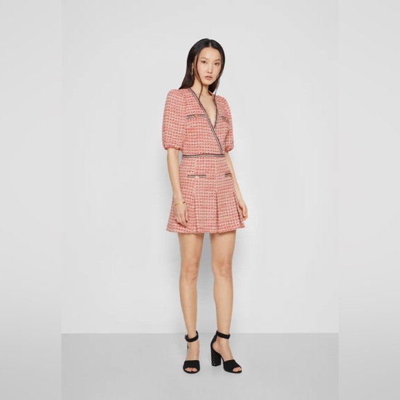 MAJE Renetia Tweed Puff-Sleeve Mini Dress - Picture 8 of 13